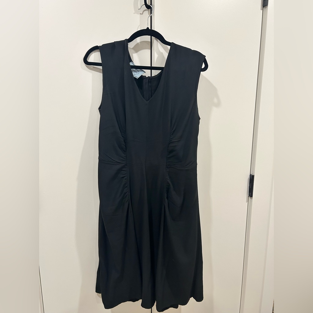 Prada Elegant Black Sleeveless Dress, Sz 46